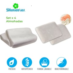 MAGIC PILLOW - Set x 2 Almohada cervical Atla + Set x 2 Almohada estandar - Visco-smart