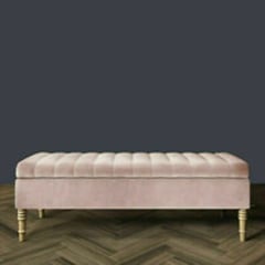 GENERICO - Puf baul con paneles 1m x 40 x 45 rosa claro