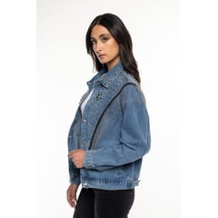 DREAMER - Chaqueta Denim Con Taches Para Mujer.