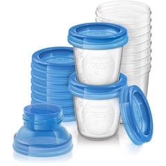 AVENT - Recipientes Vasos Via Leche Materna Re Utilizables x10