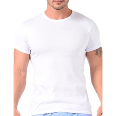 DIANE & GEORDI - Camiseta cuello redondo unicolor de algodón 2020 - Blanco