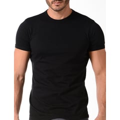 DIANE & GEORDI - Camiseta cuello redondo de algodón peinado 2520 - Negro