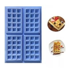 GENERICO - Molde Silicona Waffles x 4 Cavidades Pasteleria Reposteria