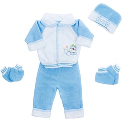 GENERICO - Pijama 5 piezas bebe troquelada glotoncitos 0-3 meses- azul