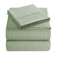 VENECIA - Juego de sábanas cama doble 100% algodón 420 hilos verde