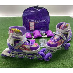 BEBESUNITA - Patines semi profesionales niños kit protección acolchado morado