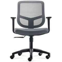 MUMA - Silla de escritorio ergonómica yak con brazos- gris