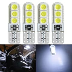 LEDMAR - 4 cocuyos luz led t10 strober siliconado blanco carro moto