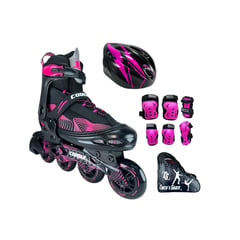 COUGAR - Combo Patines MZS833LG Con Protecciones M Fucsia