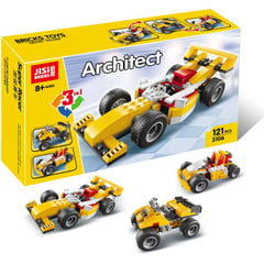 JUGUETELANDIA - Carro Carreras Architec Bloques 121 Piezas Caja