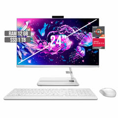 LENOVO - TODO EN UNO AIO 3 AMD RYZEN 5-7530U SSD 1TB RAM 12GB LED 24" FHD