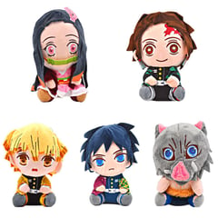 GENERICO - Peluches de Demon Slayer Colección x5 Kimetsu No yaiba