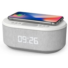 GENERICO - Reloj Despertador Cargador Inalámbico Usb Altavoz Bluetooth