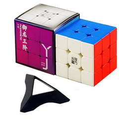 YJ - Cubo Rubik 3x3 Qiyi Stickerless Speed Original Con Base