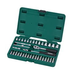 SATA - JUEGO COPAS 1/4 6PT 52PIEZAS MM REF.09002SJ