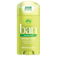BAN - Desodorante Invisible en barra Unscented 73 gr