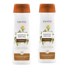 AMATIC - Shampoo con Keratina 400 Ml x2 Unidades