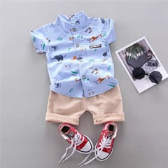 LUSOLSI - Ropa para niños conjuntos de vestir bebes camisa y pantalon corto