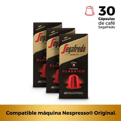 SEGAFREDO ZANETTI - Set 30 Cápsulas café Segafredo CLASSICO (Para máquina Nespresso® Original).