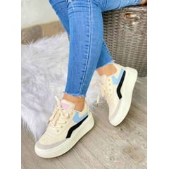 EVEGONZ - Tenis Mujer Zapato Urbano De Moda Beige