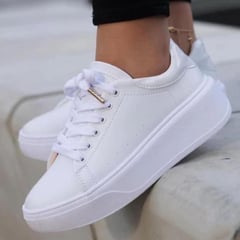 EVEGONZ - Zapato Casual Mujer Tenis Blancos Clasicos Moda