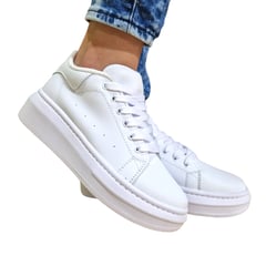 EVEGONZ - Tenis Casual Mujer Calzado Urban Zapatos de Moda Blanco