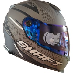 SHAFT - Casco moto 502 negro olaf sl iridium azul