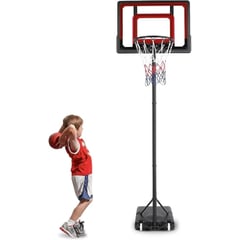 GENERICO - Cancha Baloncesto + Malla + Balón + Inflador Metálica 209 Cm