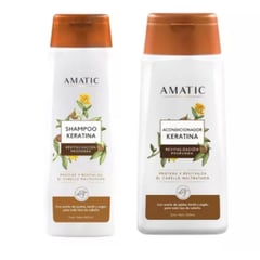 AMATIC - Shampoo y Acondicionador Keratina