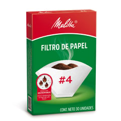 MELITTA - Filtro Para Cafe Numero 4 Cono x 30 unidades