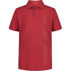 CALVIN KLEIN - Polo Con Logotipo Vertical Rojo Niño