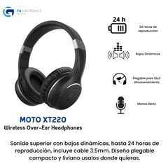 MOTOROLA - Audifono Diadema XT220 Hasta 24 hrs de Música Color Negro