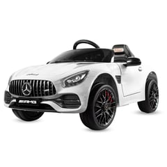 PRINSEL - Carro Moto Electrico Niño Recargable Mercedes Benz Gt Amg Blanco 12V