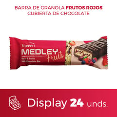 NIVEEN - Barras de Cereal Frutos Rojos Medley 40g - 24 unds