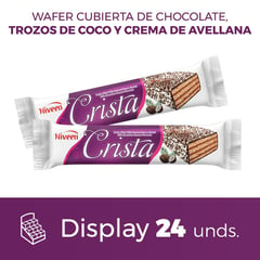 NIVEEN - Galletas Wafer Crista Chocolate y Coco 65gr 24 unds.