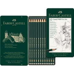 FABER CASTELL - Lapiz Castell 9000 x12 Caja Metalica L. Azul