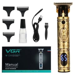 DANKI - Maquina Corta Pelo Patillera Barbera Recargable LCD Vgr V-228 Dorada