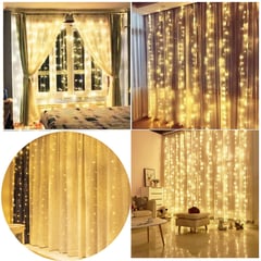 MULTIPLACE COLOMBIA - Cortina de Luces de navidad decorativas para interiores 300X200 CM-