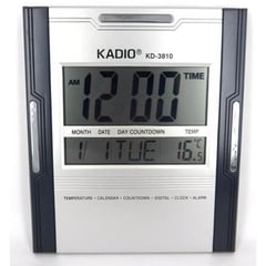 KADIO - Reloj Pared Digital Kd-3810 Hora Fecha Alarma Termometr