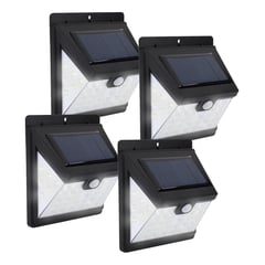 MAXWELL - Foco Reflector Solar Led Exterior Sensor Pared Set 4 - Blanco