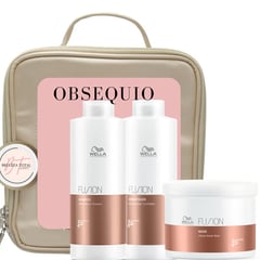 WELLA - Kit Fusion Shampoo Litro + Acondicionador Litro + Mascarilla 500 ml