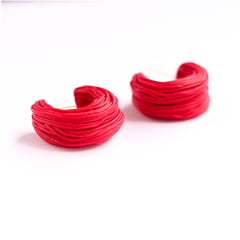 MUCURA JEWELRY - Aretes Hoops Arrunchaditas Mini Rojo Múcura