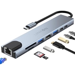 LINKON - Hub Adaptador Usb Tipo C 8 En 1 Para Mac Macbook Win