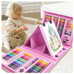 ONE PIXEL - Set Kit Arte Niños Maleta Crayon Acuarela Plumon 208 Piezas