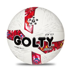 GOLTY - Balón Fútbol Pro Dualtech II No.5-Blanco/Rojo