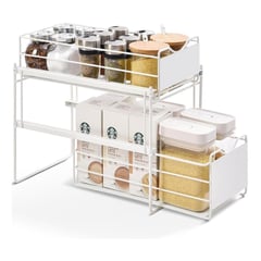 CASATUA - Organizador Estante Multiuso Lavaplatos Cocina Baño - Blanco