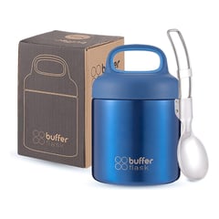 BUFFER FLASK - Termo Lonchera Termico Niños Buffer Acero Inoxidable 350l - Azul