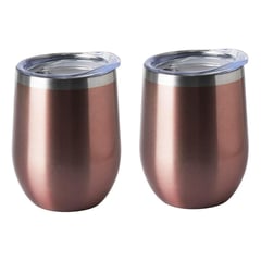 CASATUA - Vasos Termicos Acero Inoxidable Frío Y Calor 340ml Set De 2 - Marron