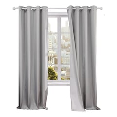 CASATUA - Cortina 100% Blackout Engomada Termica Set 2 140x220 - Gris