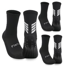 FITNICS - Medias Calcetas Futbol Deportivas Antideslizante X3 - Negro